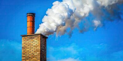 Smoke billows out of a chimney creating a mesmerizing pattern against the clear blue sky, blue sky,smoke, mesmerizing, pattern photo