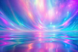 Abstract holographic gradient background with a wide angle perspective featuring a mesmerizing blend of purple blue and pink shimmering colors, gradient, abstract, purple, blend photo