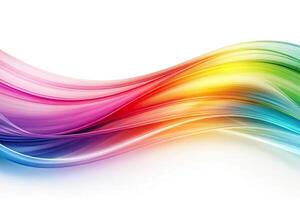 Abstract colorful swoosh background with elegant waves on white background photo