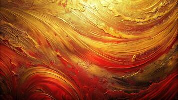 abstract painted texture background in gold and red colors with fisheye effect photo