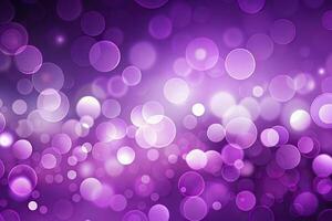 Abstract purple background with gradient circles and bokeh lights photo