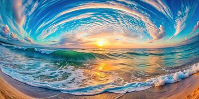 Abstract pastel colors background with waves fisheye effect photo