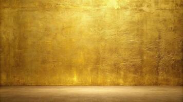 Abstract minimalist gold concrete wall with background texture photo