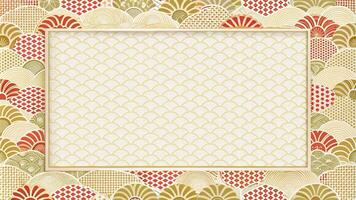 Abstract modern frame pattern with Japanese washi paper texture photo