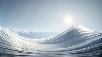 Abstract minimalistic wave texture background in white, eye level view photo