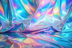 Abstract holographic iridescent background reflected in a seamless pattern photo