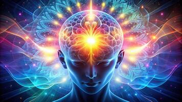 Abstract image depicting the duality of conscious and unconscious thoughts and feelings photo