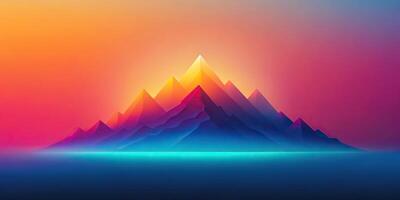 Abstract minimalist background with gradient mountains macro photo