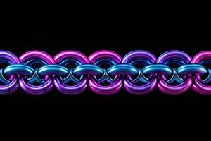 Abstract background of purple and blue chains on black backdrop, Worm's Eye View photo
