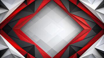 Abstract geometric presentation of white, red, and black design from high angle view photo