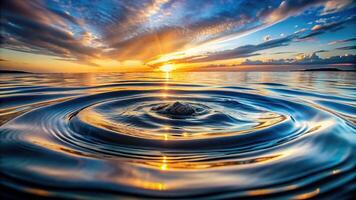 Abstract fluid waves flowing on liquid surface with ripples and waves background photo