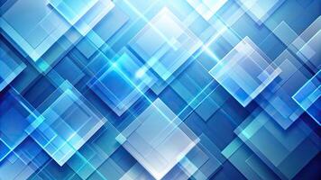 Abstract geometric background design with translucent squares and blue gradient tones photo