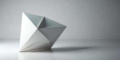 Abstract geometric form with a tilted angle on a white background photo