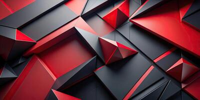 Abstract geometric composition with tilted angle, red and black photo