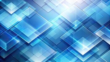 Abstract geometric background with translucent squares and blue gradient tones photo