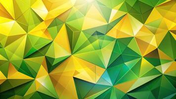 Abstract geometric background with yellow and green triangles in forced perspective photo