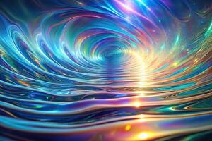 Abstract hologram gravity wave background with low angle view photo