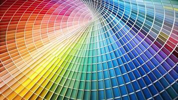 Abstract gradient color swatch array in fisheye style photo