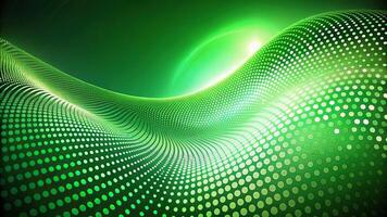 Abstract green background with flowing dot pattern, creating depth of field photo