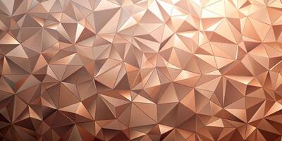 Abstract background of triangular patterns in rose gold colors low poly wallpaper photo