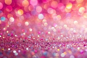 Abstract background with a sparkling pink and sweet color palette at a tilted angle photo