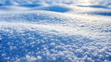 Abstract background of smooth white winter snow with bumpy silhouette photo