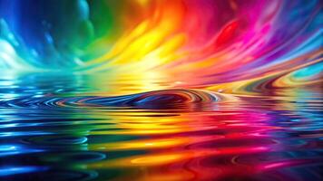 Abstract background with colorful liquid water reflection photo