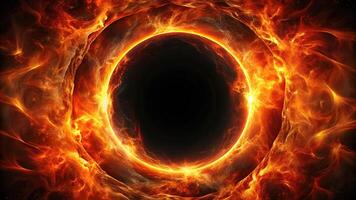 Abstract background with dark and fiery circle Worm's Eye View photo