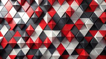 Abstract background of red, black, and white triangles viewed from a high angle photo