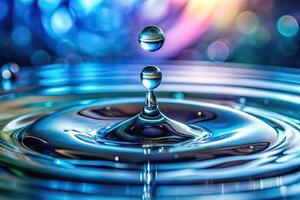 Abstract close-up macro shot of water droplets on a surface, perfect for backgrounds or textures photo