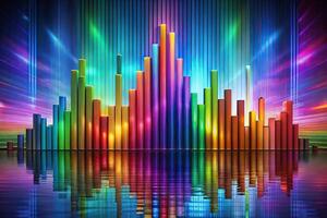 Abstract colorful background with futuristic histogram reflection photo