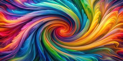 Abstract colorful chaos unleashed in destructive symmetrical whirlwind canvas photo