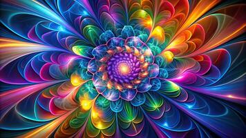 Abstract color dynamic background with lighting effect Fractal art spiral flower photo