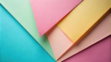 abstract colored paper background with geometric shapes in pastel tones photo