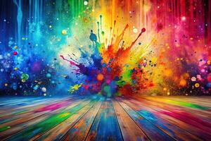 abstract background, colorful, splashes of paint, grunge texture, artistic elements, watercolor drops, ink splatters photo