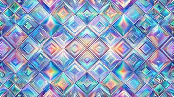 Abstract art tile pattern with glitch distortion and hologram effect at a tilted angle photo