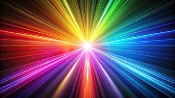 Abstract background of colored light beams at tilted angle photo