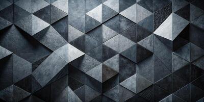 Abstract background of black and gray geometric shapes with rough textured surface Macro photo
