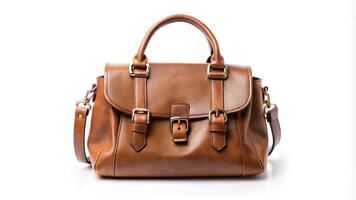 A stylish aerial view of a brown handbag photo
