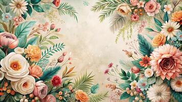 Abstract Boho Floral Background photo