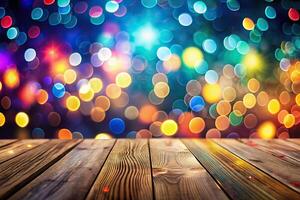 abstract bokeh background with glowing particles photo