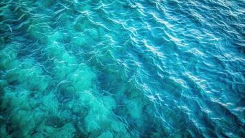 Abstract blue water pattern on green background with aquatic texture from bird's eye view photo