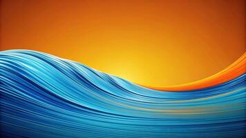Abstract blue wave and orange gradient design for presentation slides photo