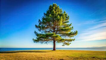A close look at the intricate patterns of a pine tree trunk photo