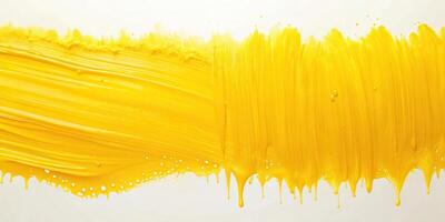 Abstract background with yellow paint streaks, perfect for copy space, backdrop, art, macro photography photo