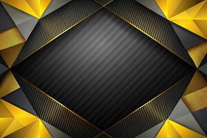 Abstract black and yellow geometric background with copy space at low angle view photo