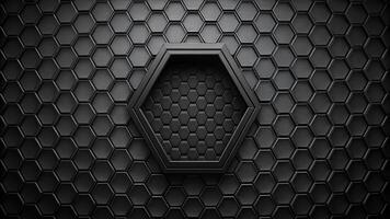 Abstract black texture background with hexagon carbon pattern photo
