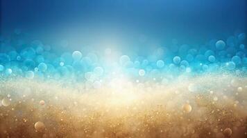 Abstract blue and beige gradient background with blur and noise effects photo