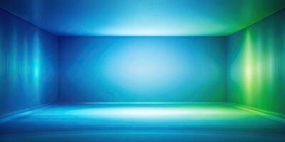 Abstract blue and green background with a wide-angle perspective photo