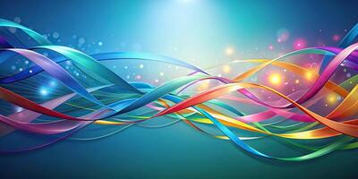 Abstract background with floating ribbons photo